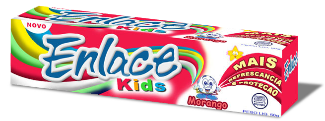 Enlace Bucal Kids - Creme dental pasta de dente infantil Morango