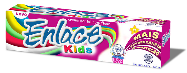 Enlace Bucal Kids - Creme dental pasta de dente infantil Uva