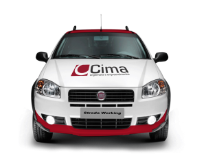 Cima Engenharia - Plotagem adesivo para carro Fiat Strada Frente